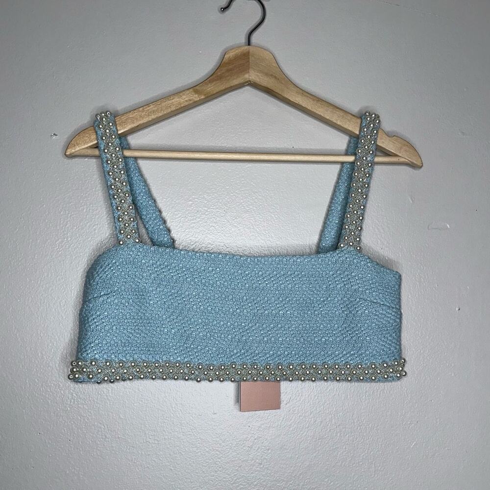 Alexis Ronja Pearl Embellished Top NWT Tiffany Blue Size XS - Picture 3 of 8
